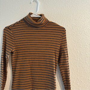 Levi's Brown and Black Striped Turtleneck